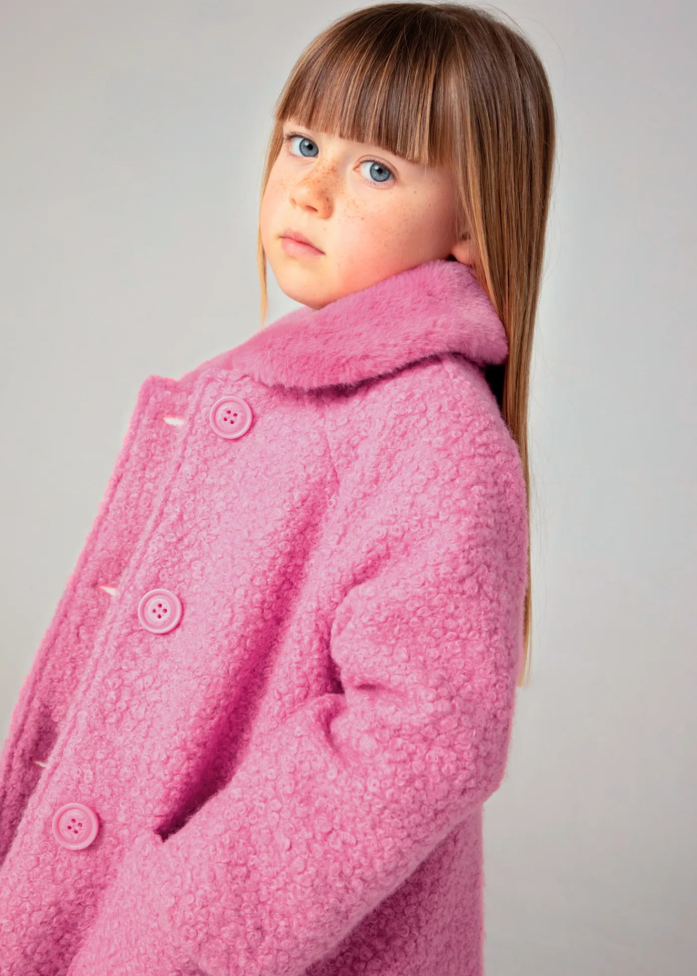 New Abrigo rizo cuello pelo niña Abrigos Y Chaquetas