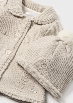 Online Abrigo tricot con gorro recién nacida Abrigos Y Chaquetas