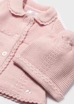 Fashion Abrigo tricot con gorro recién nacida Abrigos Y Chaquetas