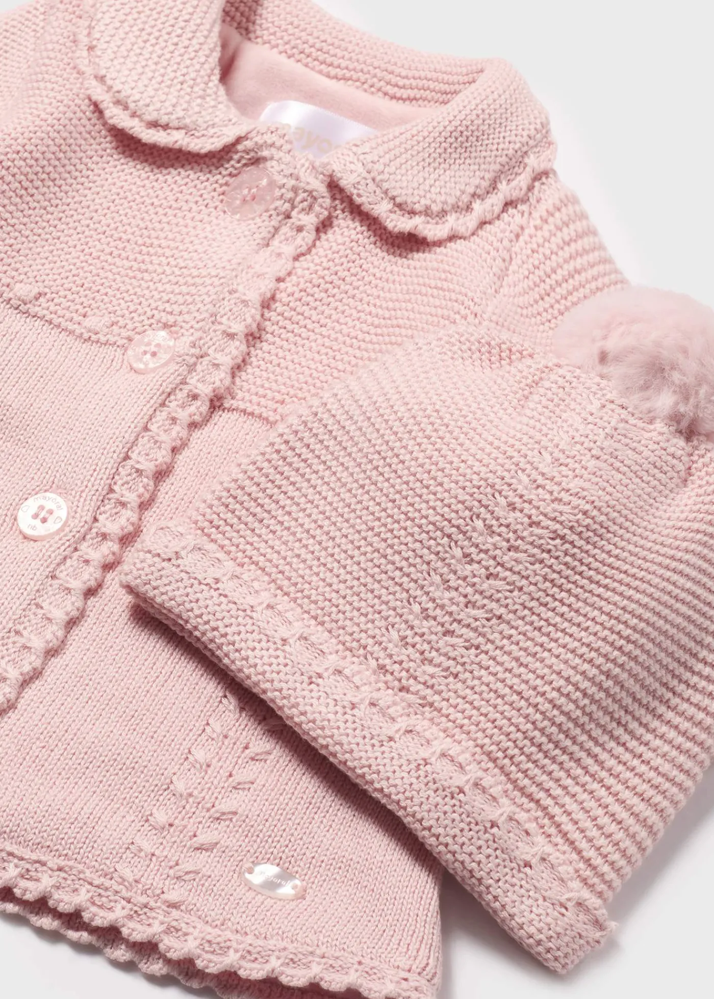 Fashion Abrigo tricot con gorro recién nacida Abrigos Y Chaquetas