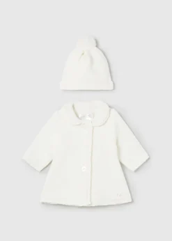 Clearance Abrigo tricot con gorro recién nacida Abrigos Y Chaquetas