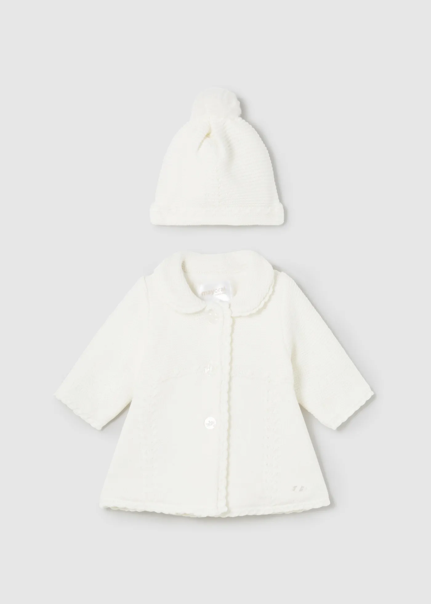 Clearance Abrigo tricot con gorro recién nacida Abrigos Y Chaquetas