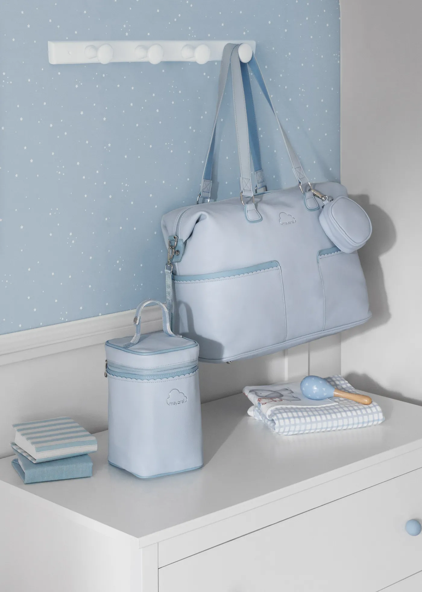 Outlet Bolso maternidad ondas con portachupete bebé Bolsos De Maternidad
