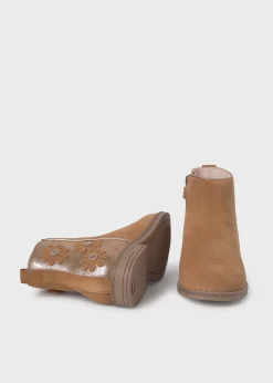 Store Botín flores serraje niña Botas Y Botines|Botas Y Botines