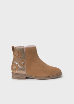 Store Botín flores serraje niña Botas Y Botines|Botas Y Botines