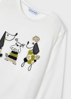Online Camiseta bordados perros niña Camisetas Y Polos