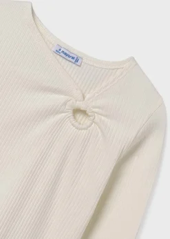 Online Camiseta canalé fruncida chica Camisetas Y Polos