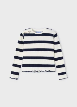Online Camiseta canalé rayas niña Camisetas Y Polos