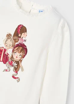 Fashion Camiseta dibujo volante cuello niña Camisetas Y Polos