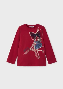 Sale Camiseta estampado y aplique niña Camisetas Y Polos