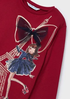 Sale Camiseta estampado y aplique niña Camisetas Y Polos