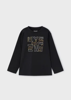 Cheap Camiseta letras básica niño Camisetas