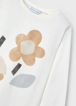 Clearance Camiseta manga larga flores niña Camisetas Y Polos