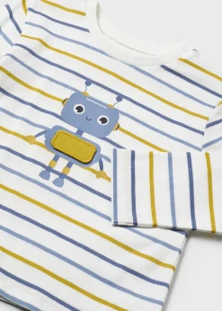 Flash Sale Camiseta rayas aplique bebé Bodies Y Camisetas