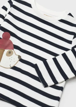 Fashion Camiseta rayas perrito bebé Bodies Y Camisetas