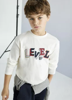 Online Camiseta texto relieve chico Camisetas
