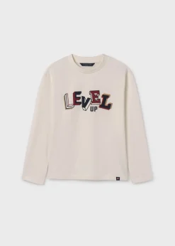 Online Camiseta texto relieve chico Camisetas