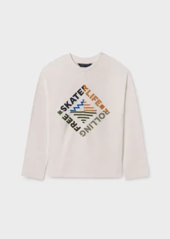 Fashion Camiseta texto y dibujo chico Camisetas