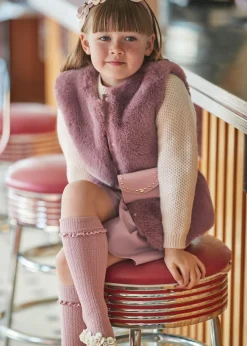 Cheap Chaleco pelo con cinturón niña Abrigos Y Chaquetas