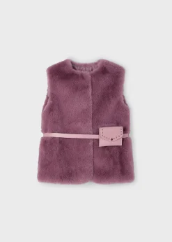 Cheap Chaleco pelo con cinturón niña Abrigos Y Chaquetas