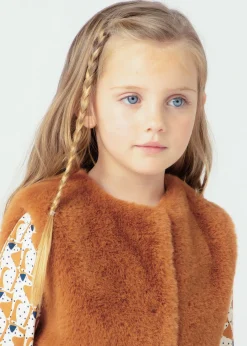 Best Chaleco pelo con cinturón niña Abrigos Y Chaquetas