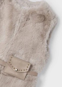 Cheap Chaleco pelo con cinturón niña Abrigos Y Chaquetas