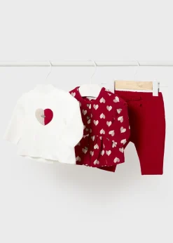 Store Conjunto 3 piezas corazones recién nacida Conjuntos