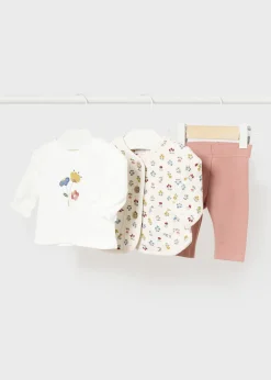 Store Conjunto 3 piezas flores recién nacida Conjuntos