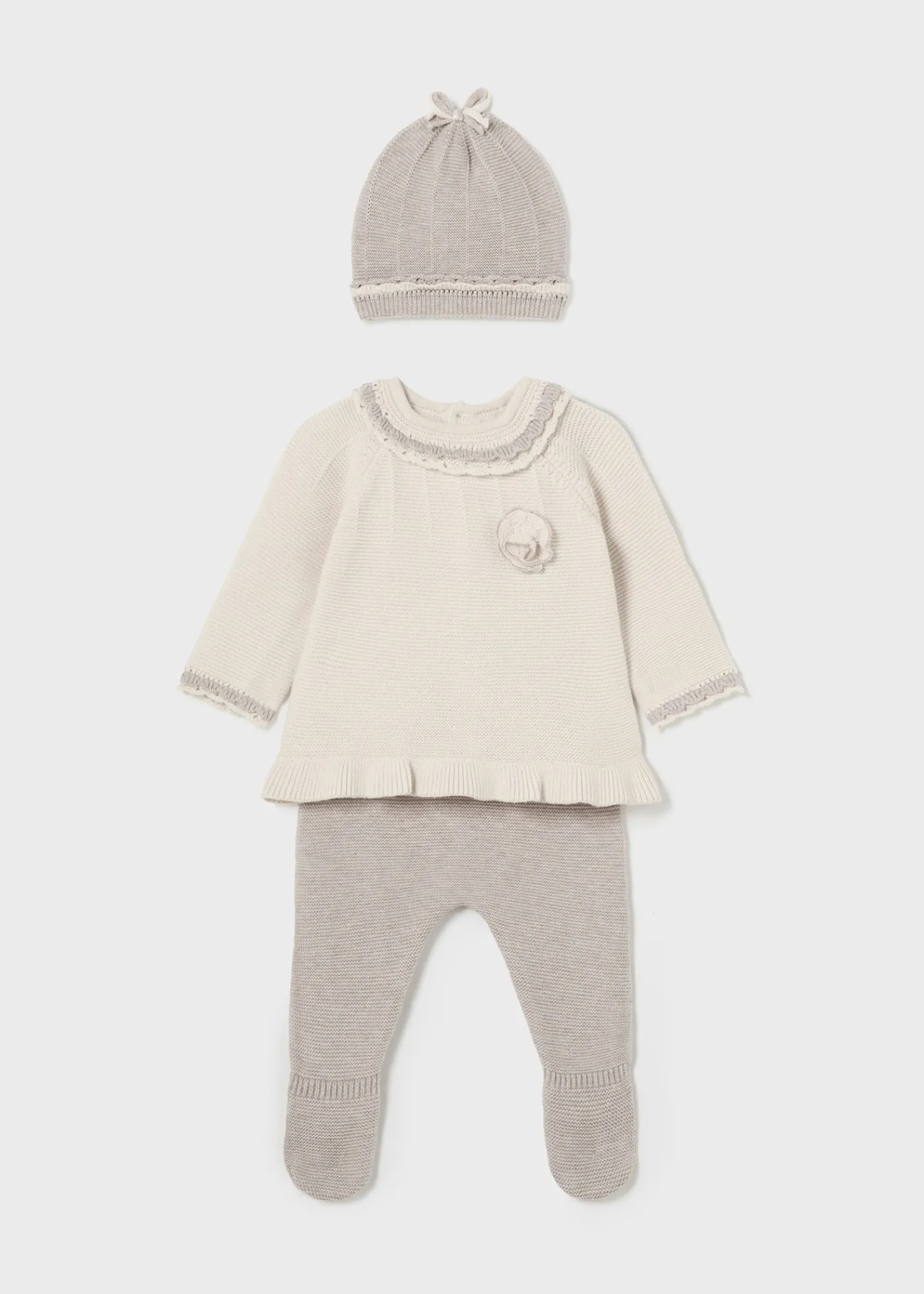 Online Conjunto 3 piezas tricot recién nacida Conjuntos