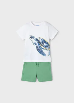 Flash Sale Conjunto bermuda y camiseta tortuga niño Conjuntos