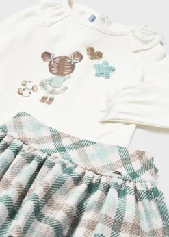 Best Sale Conjunto falda cuadros y camiseta bebé Conjuntos
