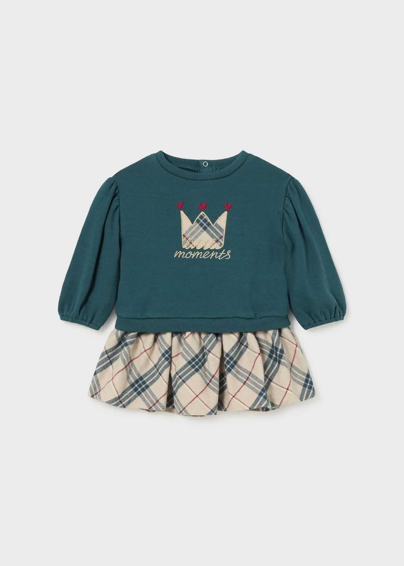 Shop Conjunto falda cuadros y sudadera bebé Conjuntos
