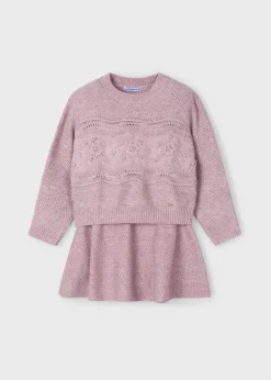 Cheap Conjunto falda y jersey tricot niña Conjuntos