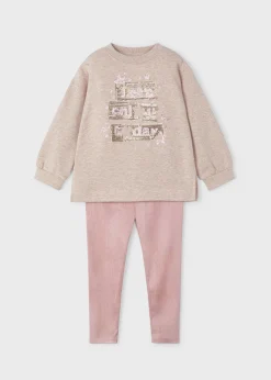New Conjunto legging antelina y sudadera niña Conjuntos