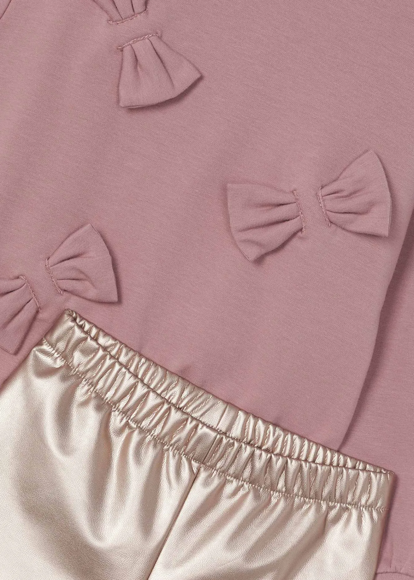 Online Conjunto legging metalizado y sudadera niña Conjuntos