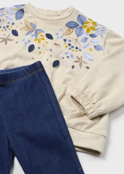 Shop Conjunto legging vaquero y sudadera bebé Conjuntos