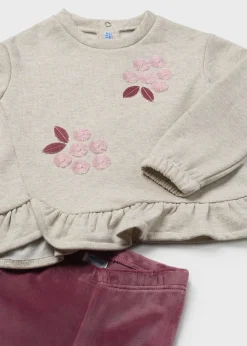 Hot Conjunto legging y sudadera volante bebé Conjuntos