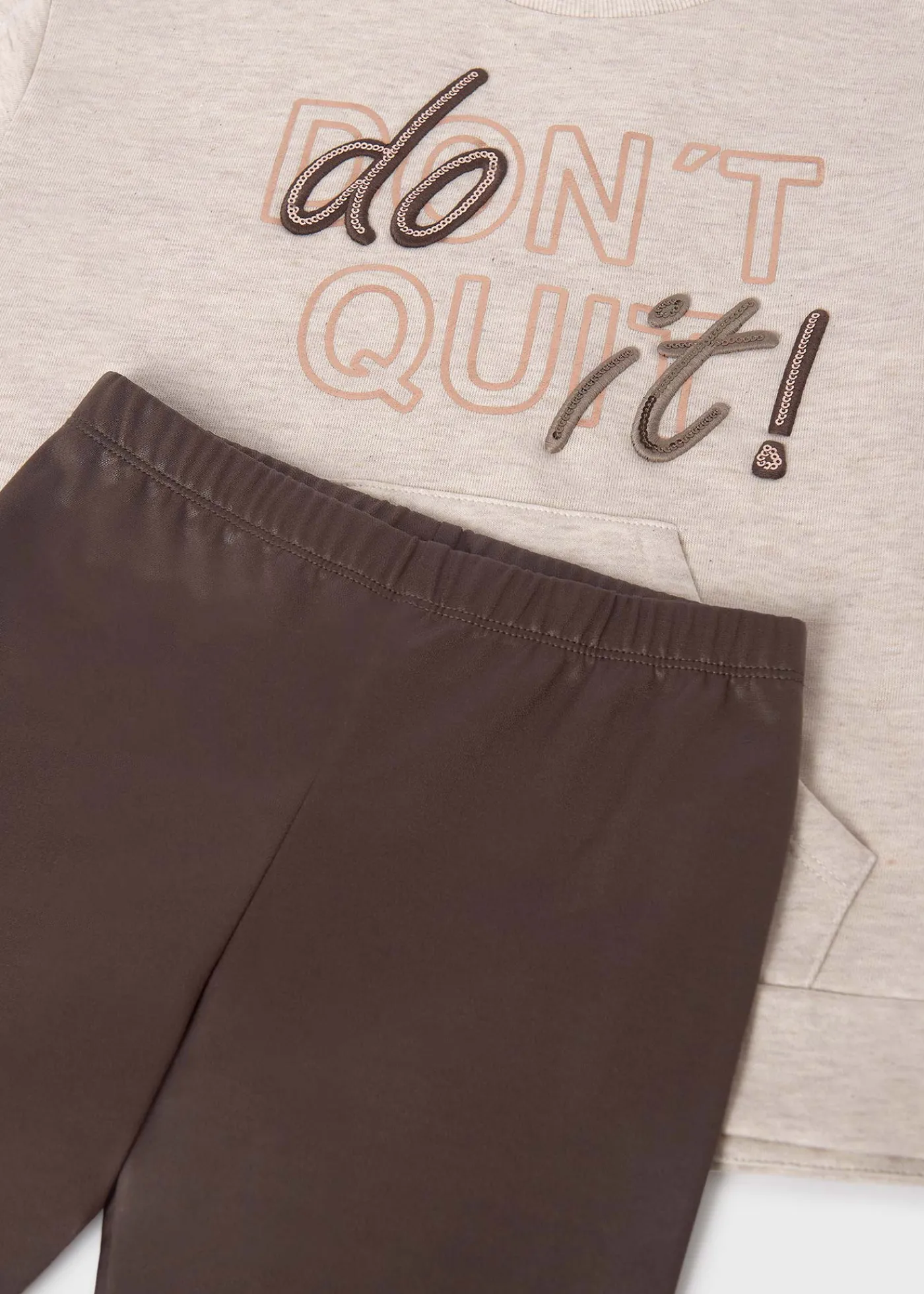 Cheap Conjunto legging y sudadera texto chica Conjuntos