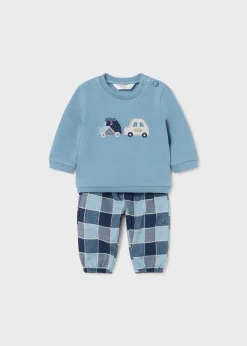 Discount Conjunto pantalón cuadros y sudadera recién nacido Conjuntos