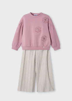 Cheap Conjunto pantalón plisado y sudadera niña Conjuntos