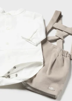 Shop Conjunto pantalón tirantes y body recién nacido Conjuntos
