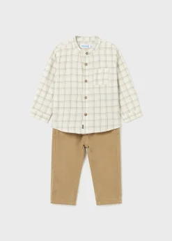 Clearance Conjunto pantalón y camisa cuadros bebé Conjuntos