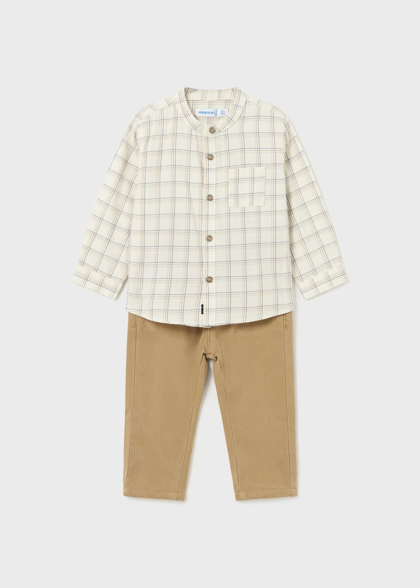 Clearance Conjunto pantalón y camisa cuadros bebé Conjuntos