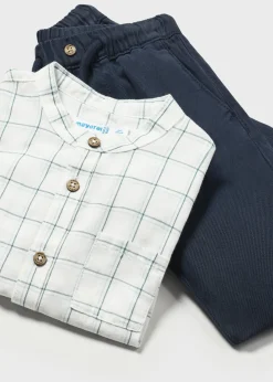 Cheap Conjunto pantalón y camisa cuadros bebé Conjuntos