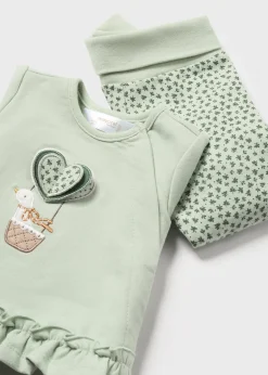 Cheap Conjunto polaina estampada y camiseta recién nacida Conjuntos