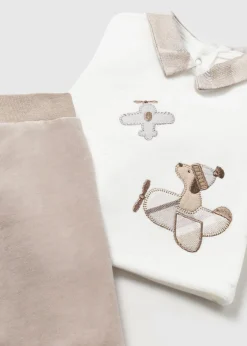 Clearance Conjunto polaina y camiseta tundosada recién nacido Conjuntos