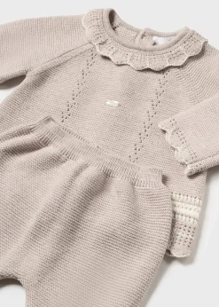 Sale Conjunto polaina y jersey tricot recién nacida Conjuntos