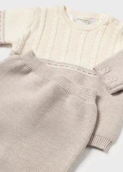 Best Sale Conjunto polaina y jersey bicolor recién nacido Conjuntos
