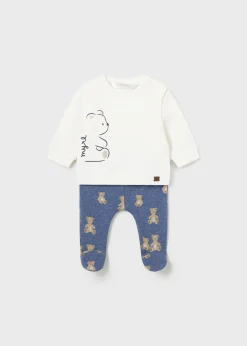 New Conjunto polaina y sudadera osito recién nacido Conjuntos