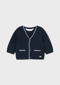Hot Cárdigan tricot contrastes recién nacido Rebecas|Jerséis Y Sudaderas